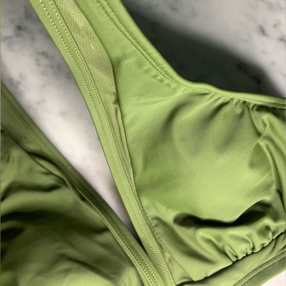 NWT Cupshe khaki bikini with mesh details size Small - Picture 5 of 8